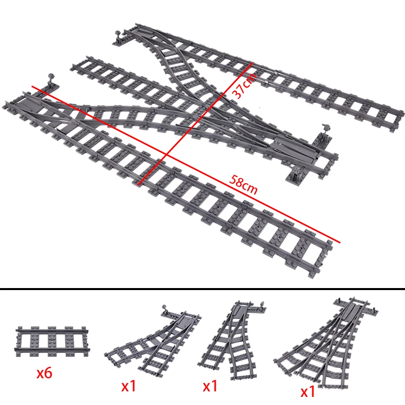 MOC City Train Rail Left and Right Points Crossing Tracks Set Stud Gap Triple Switch Bricks Building Blocks Technical Toys
MOC City Train Rail Left and Right Points Crossing Tracks Set Stud Gap Triple Switch Bricks Building Blocks Technical Toys