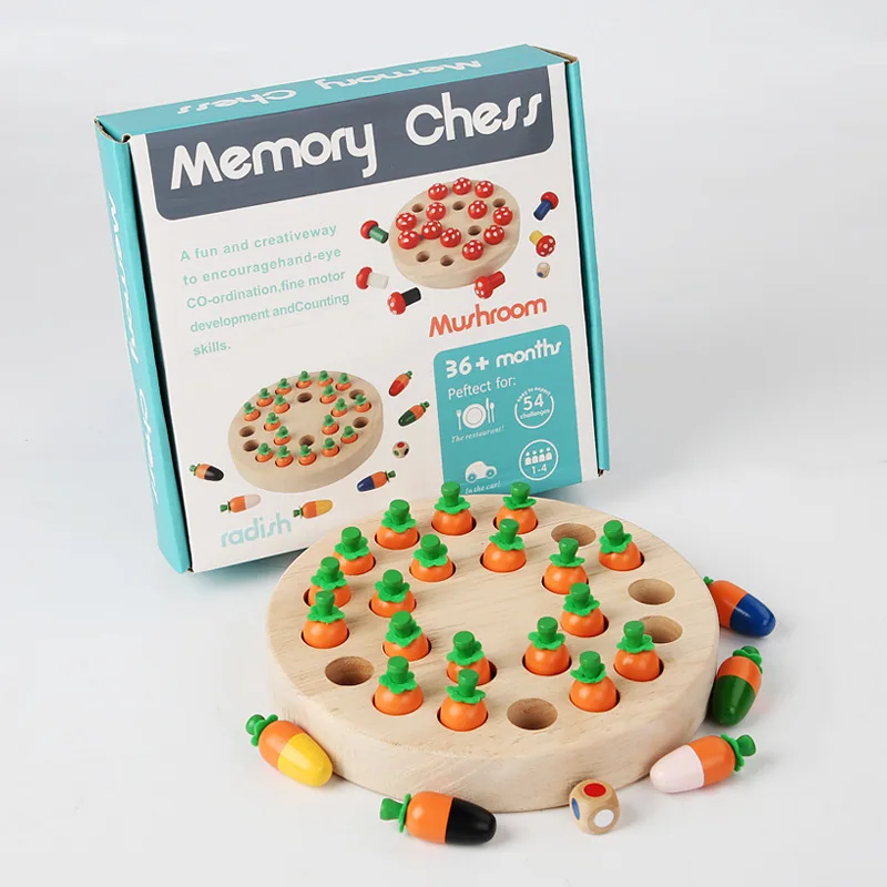 Wooden Mushroom & Carrot Memory Chess Game, Educational Kids Board Game for Focus Training & Parent-Child Interaction
Wooden Mushroom & Carrot Memory Chess Game, Educational Kids Board Game for Focus Training & Parent-Child Interaction