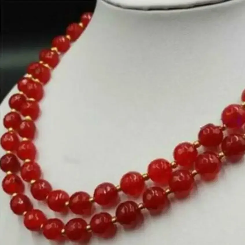 Long 32" 8mm Red Jade Round Gemstone Beads Necklace
Long 32" 8mm Red Jade Round Gemstone Beads Necklace