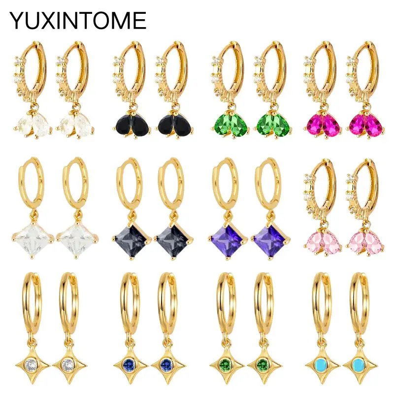 925 Sterling Silver Ear Needle Colorful Crystal Earrings Women's Luxury Geometry Pendant Hoop Earrings Fashion Jewelry Gifts
925 Sterling Silver Ear Needle Colorful Crystal Earrings Women's Luxury Geometry Pendant Hoop Earrings Fashion Jewelry Gifts