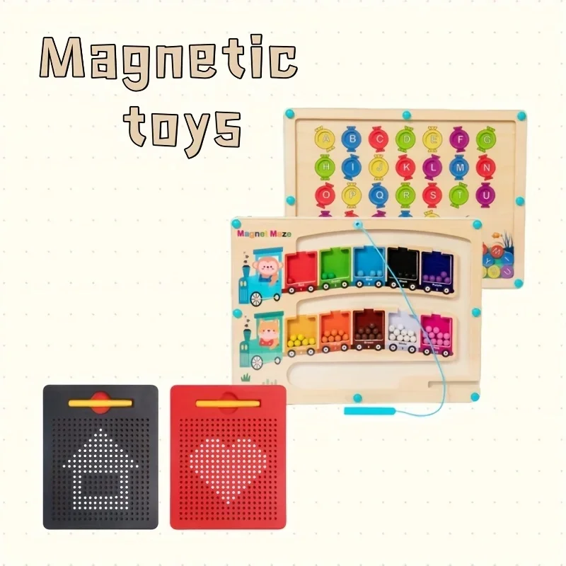 2 Pack Double-Sided Magnetic Maze & Sketch Board, Kids Cognition Toy to Improve Creativity and Imagination
2 Pack Double-Sided Magnetic Maze & Sketch Board, Kids Cognition Toy to Improve Creativity and Imagination