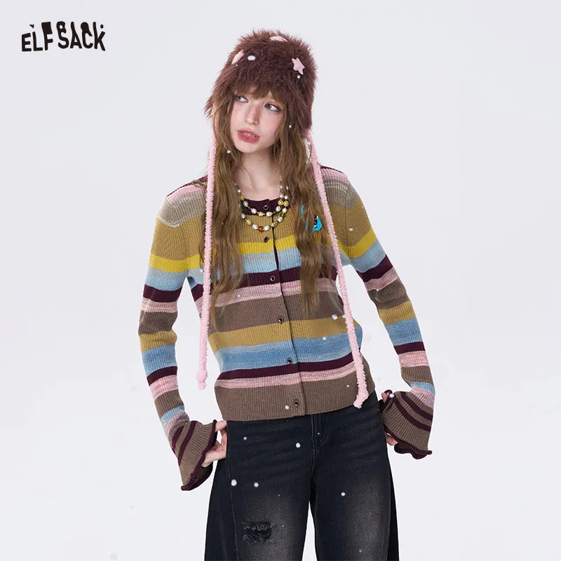 ELFSACK Y2K Укороченный вязаный кардиган с цветными блоками и расклешенными рукавами и круглым вырезом для женщин
ELFSACK Y2K Укороченный вязаный кардиган с цветными блоками и расклешенными рукавами и круглым вырезом для женщин