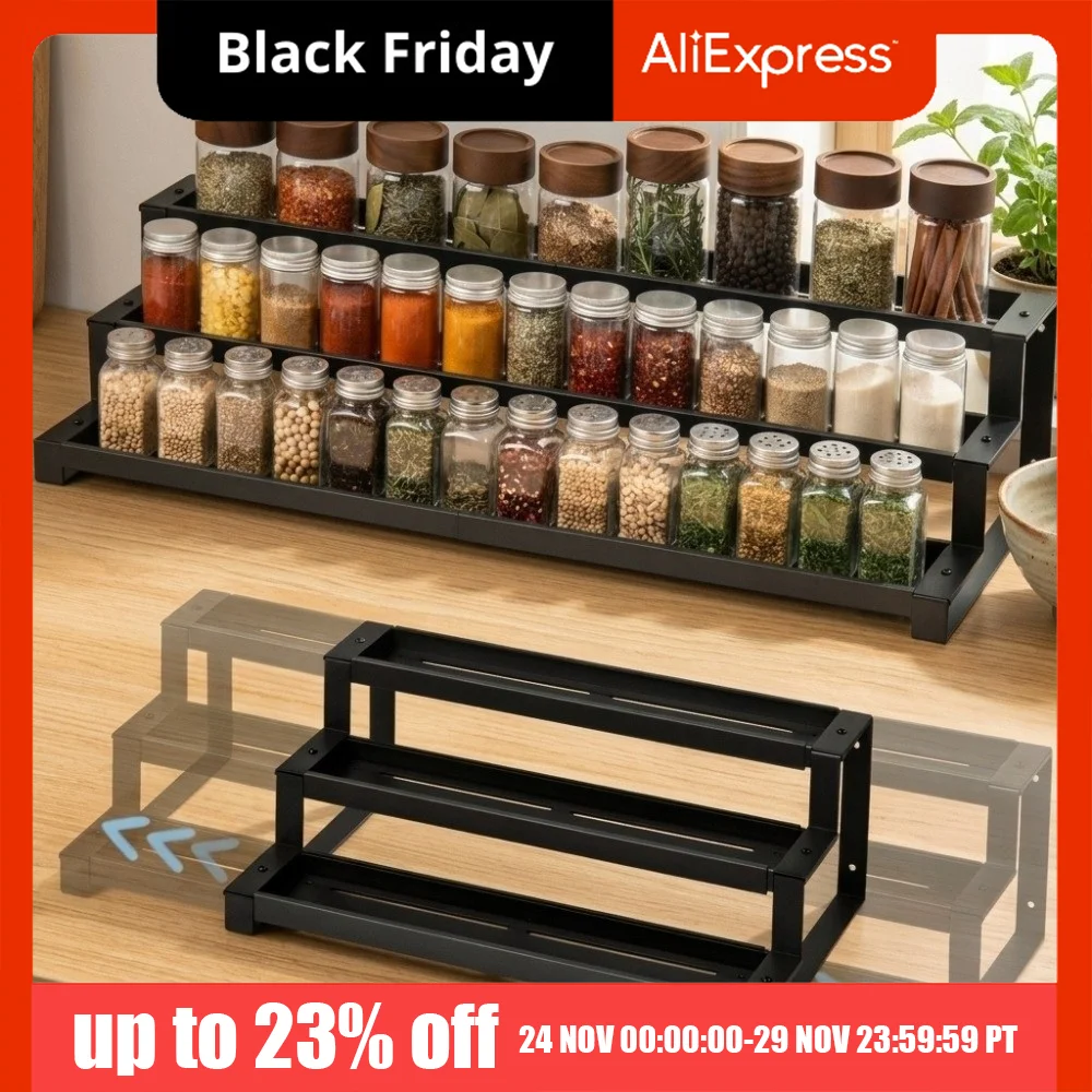 3-Tier Retractable Spice Jars Rack Slip-Resistant Telescopic Expandable Storage Shelf Adjustable Carbon Steel Metal Display Rack
3-Tier Retractable Spice Jars Rack Slip-Resistant Telescopic Expandable Storage Shelf Adjustable Carbon Steel Metal Display Rack