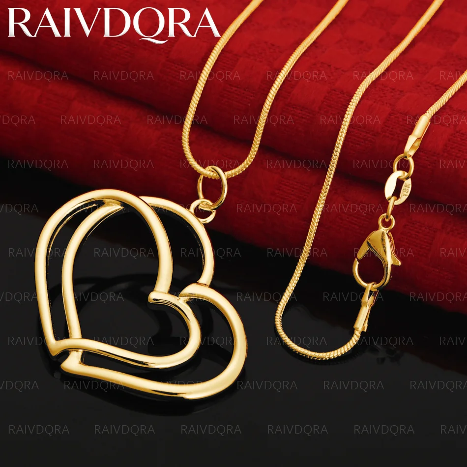 18K Gold Plated Double Heart Chain Pendant Necklace For Women Fashion Jewelry Romantic Charm Engagement Wedding
18K Gold Plated Double Heart Chain Pendant Necklace For Women Fashion Jewelry Romantic Charm Engagement Wedding