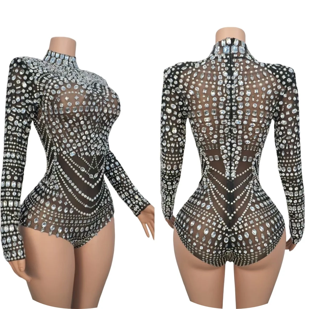 Sexy Dance Show Costume Leotard Women Club Outfit Dancer Stage Wear Sparkly Rhinestones Black Mesh See Through Bodysuit
Sexy Dance Show Costume Leotard Women Club Outfit Dancer Stage Wear Sparkly Rhinestones Black Mesh See Through Bodysuit