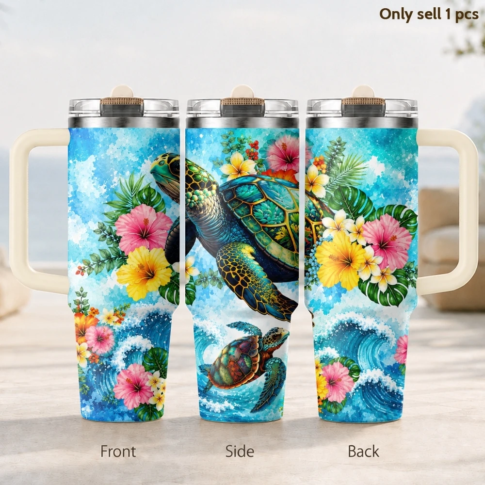 Turtles and Flower Waves Vacuum Flasks 40oz 3rd Gen Vacuum Insulated Stainless Steel Tumbler Cup with Handle Straw Lid for Gifts
Turtles and Flower Waves Vacuum Flasks 40oz 3rd Gen Vacuum Insulated Stainless Steel Tumbler Cup with Handle Straw Lid for Gifts