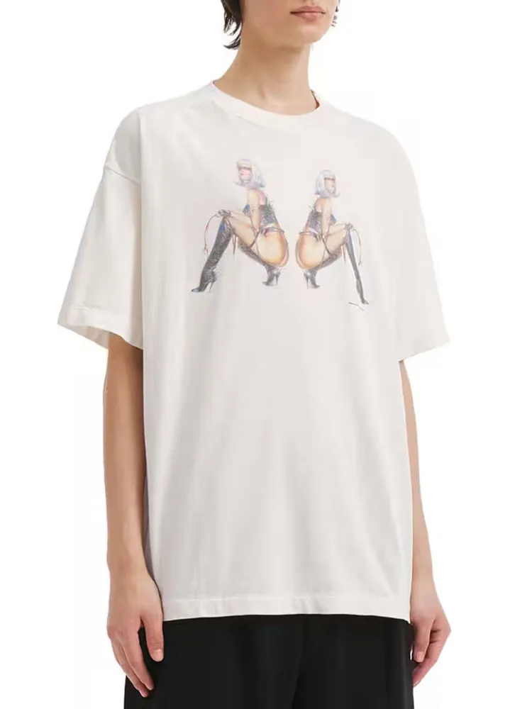 Saint Mxxxxxx aphicPrint Хлопковая футболка Повседневная свободная футболка ort Sve ex для мужчин и женщин в уличном стиле
Saint Mxxxxxx aphicPrint Хлопковая футболка Повседневная свободная футболка ort Sve ex для мужчин и женщин в уличном стиле