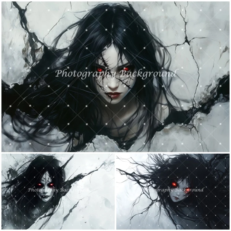 Horror Halloween Backgrounds for Photographs Shattered Wall Red Eyes Black Hair Demon Party Decor Photo Photography Backdrops 
Horror Halloween Backgrounds for Photographs Shattered Wall Red Eyes Black Hair Demon Party Decor Photo Photography Backdrops