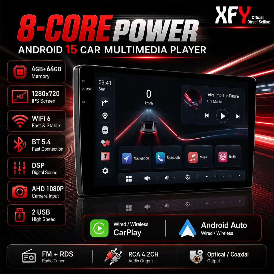 Android 15 Universal 9/10 inch Car Stereo CarPlay Car Radio Android Auto GPS Multimedia Player 2 DIN WiFi Player QLED Screen BT
Android 15 Universal 9/10 inch Car Stereo CarPlay Car Radio Android Auto GPS Multimedia Player 2 DIN WiFi Player QLED Screen BT