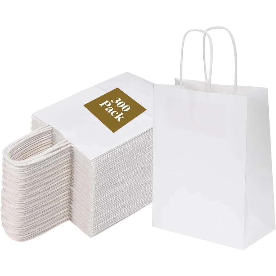 300 Pack 5.95x3.25x8 Inc Small Wite Paper ags wit andles ulk Kraft Paper Gift ags for irtday Party Fav Grocery Retail Sopping u
300 Pack 5.95x3.25x8 Inc Small Wite Paper ags wit andles ulk Kraft Paper Gift ags for irtday Party Fav Grocery Retail Sopping u