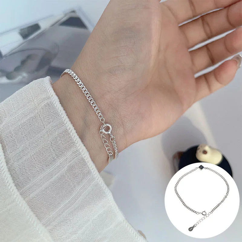100% 925 Sterling Silver Zircon Geometric Bracelet for Woman Girl Fashion Simple Square Design Jewelry Party Gift Dropshipping
100% 925 Sterling Silver Zircon Geometric Bracelet for Woman Girl Fashion Simple Square Design Jewelry Party Gift Dropshipping