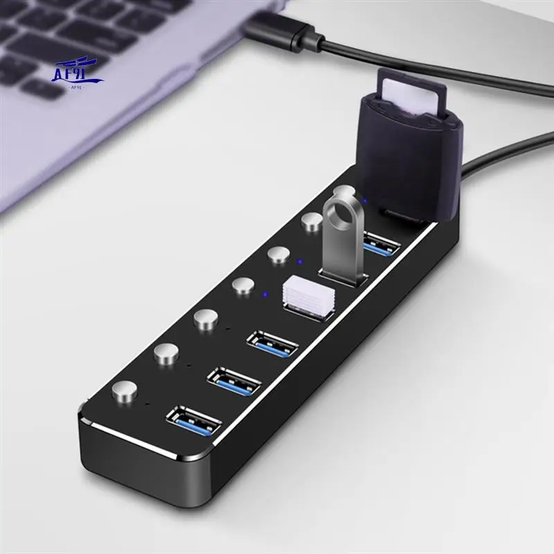 AF91-USB 3.0 Power Adapter 7 Ports Aluminum Alloy Splitter Hub Set Kit USB Hub 3.0 US Plug A
AF91-USB 3.0 Power Adapter 7 Ports Aluminum Alloy Splitter Hub Set Kit USB Hub 3.0 US Plug A