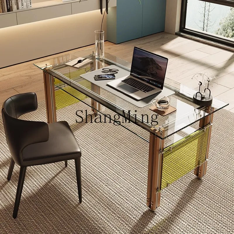 CL Aluminum Profile Desk Creative Computer Tempered Glass Desk Home Aluminum Profile Study Office Desk Work Writing
CL Aluminum Profile Desk Creative Computer Tempered Glass Desk Home Aluminum Profile Study Office Desk Work Writing