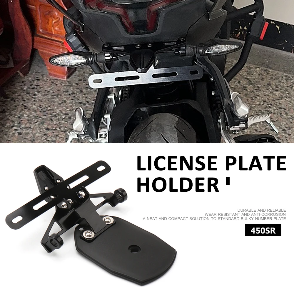 New Motorcycle Accessories Adjustable Number License Plate Mount Holder Black For CFMOTO 450 SR 450sr 450SR 2022 2023
New Motorcycle Accessories Adjustable Number License Plate Mount Holder Black For CFMOTO 450 SR 450sr 450SR 2022 2023