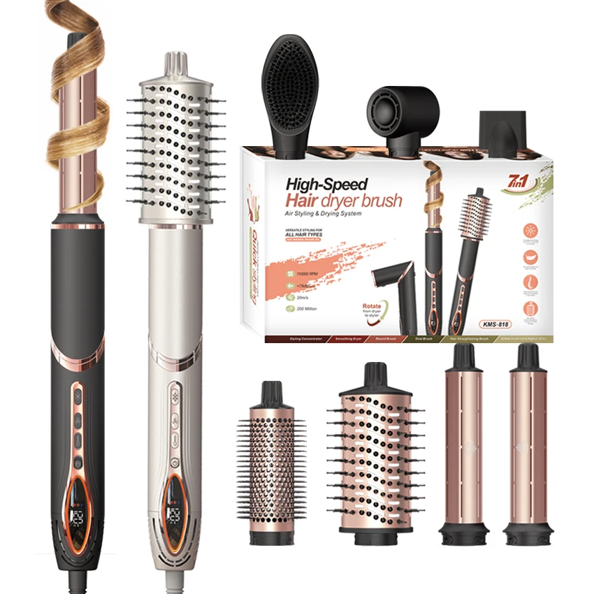 110000 RPM High-Speed Hair Dryer Brush 7 in 1 Hair Styler Auto-Wrap Curlers Blow Dryer Fast Drying Multi Styler Hot air Brush
110000 RPM High-Speed Hair Dryer Brush 7 in 1 Hair Styler Auto-Wrap Curlers Blow Dryer Fast Drying Multi Styler Hot air Brush