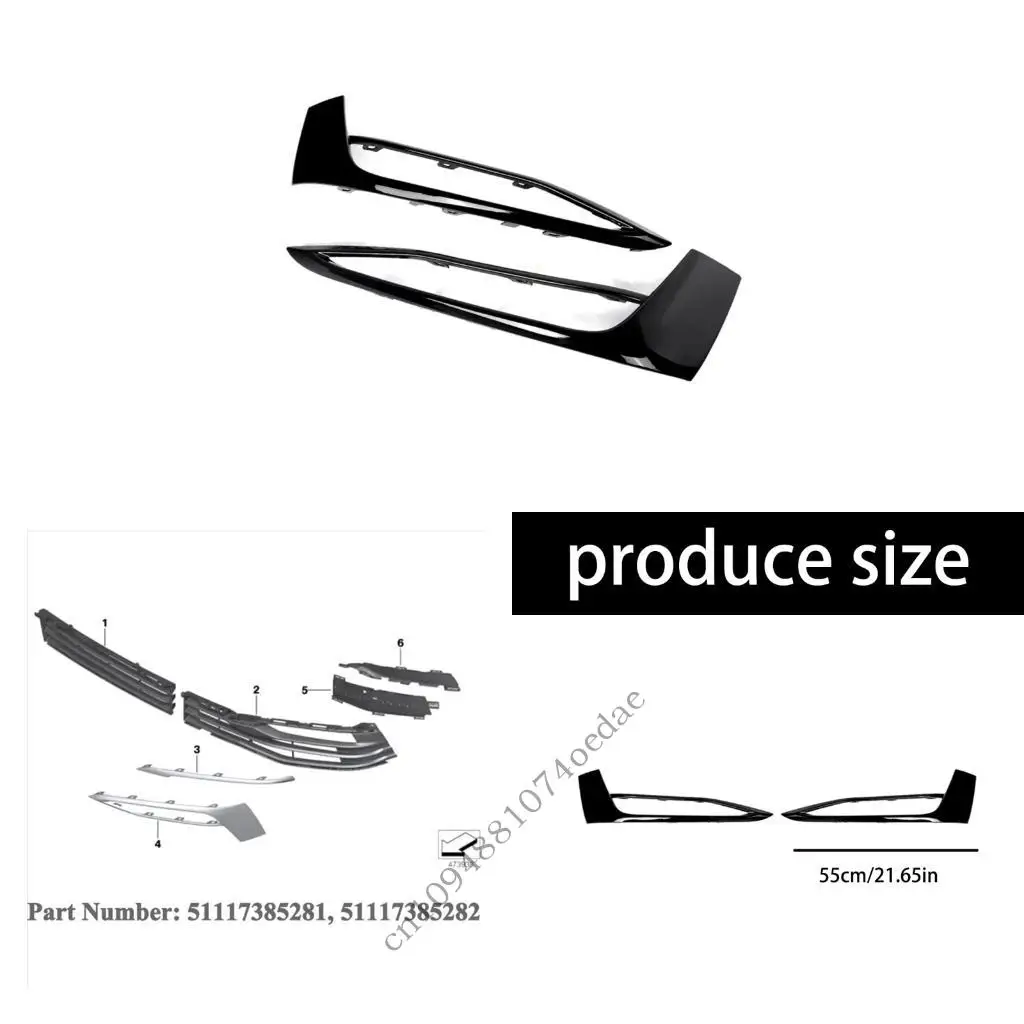 Fog Light Surround 51117385281 51117385282 Car Enhancement Fog Light Grille Trim
Fog Light Surround 51117385281 51117385282 Car Enhancement Fog Light Grille Trim