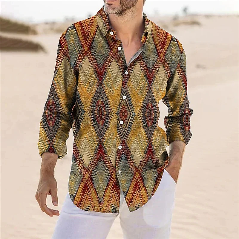 New Fashion Design Men's Long Sleeve Shirt 3D Printed Checkered Pattern Men's Clothing Tops Casual Simple Collar Street Shirt
New Fashion Design Men's Long Sleeve Shirt 3D Printed Checkered Pattern Men's Clothing Tops Casual Simple Collar Street Shirt