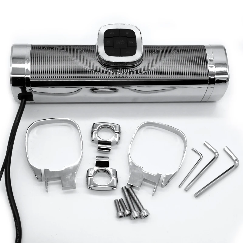 Waterproof Luxury Stainless Steel ABS Plastic Front Outdoor Loudspeaker Motorcycle Scooter ATV UTV MP3 Audio System FM BT Voice
Waterproof Luxury Stainless Steel ABS Plastic Front Outdoor Loudspeaker Motorcycle Scooter ATV UTV MP3 Audio System FM BT Voice
