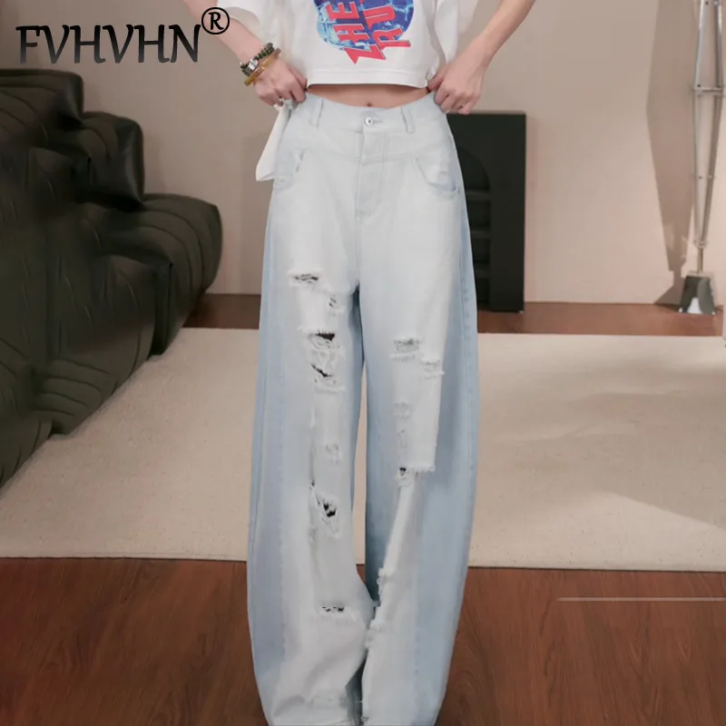 FVHVHN Fashion Distressed Gradient Jeans For Women Loose High Waist Straight Wide Leg Denim Pants Female Trendy New Items 1A129
FVHVHN Fashion Distressed Gradient Jeans For Women Loose High Waist Straight Wide Leg Denim Pants Female Trendy New Items 1A129