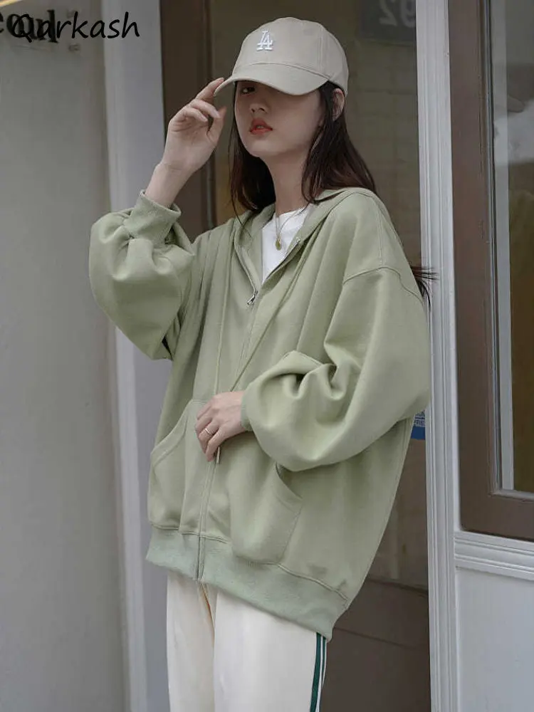 Hoodies Women Zip Up Harajuku Long Sleeve Baggy 6 Colors Solid All-match Autumn Clothing College Drawstring Hot Sale Casual New
Hoodies Women Zip Up Harajuku Long Sleeve Baggy 6 Colors Solid All-match Autumn Clothing College Drawstring Hot Sale Casual New