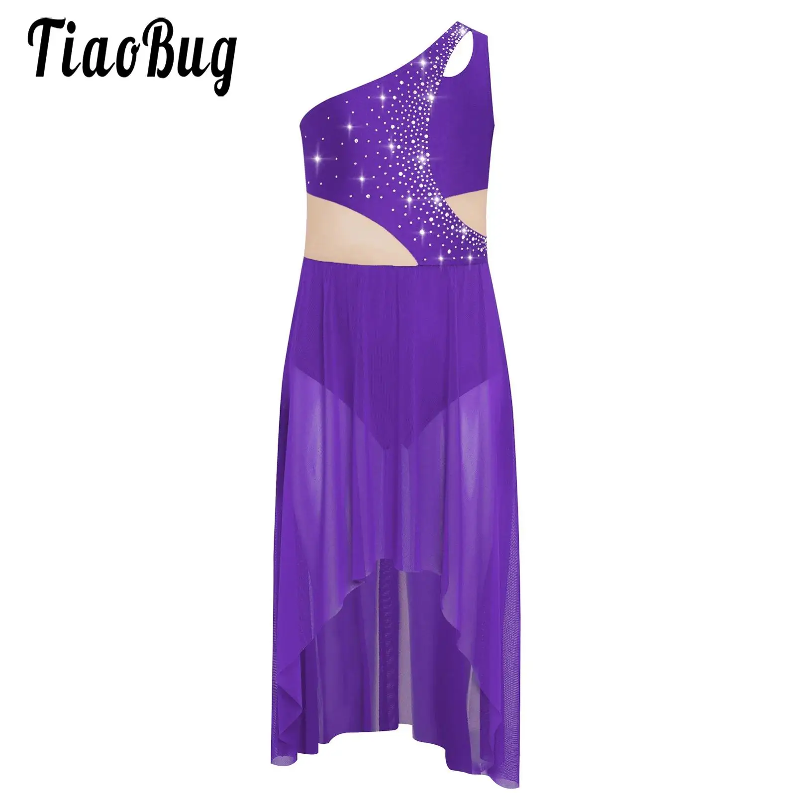 Girls Lyrical Dance Costume Shiny Rhinestones Figure Skating Leotards One Shoulder Sleeveless High-Low Flowy Mesh DressDancewear
Girls Lyrical Dance Costume Shiny Rhinestones Figure Skating Leotards One Shoulder Sleeveless High-Low Flowy Mesh DressDancewear