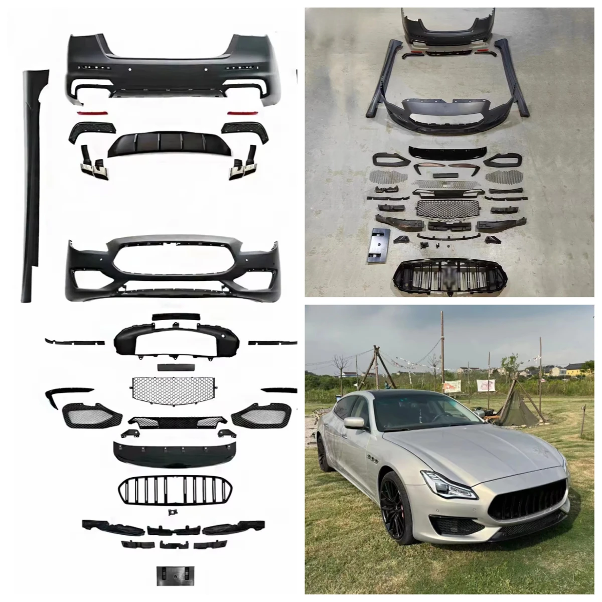 Auto Body System PP Material Bumpers Body Kit for Maserati Quattroporte Fortrofeo 2013-2017 Modified to 2023 Trofeo.
Auto Body System PP Material Bumpers Body Kit for Maserati Quattroporte Fortrofeo 2013-2017 Modified to 2023 Trofeo.