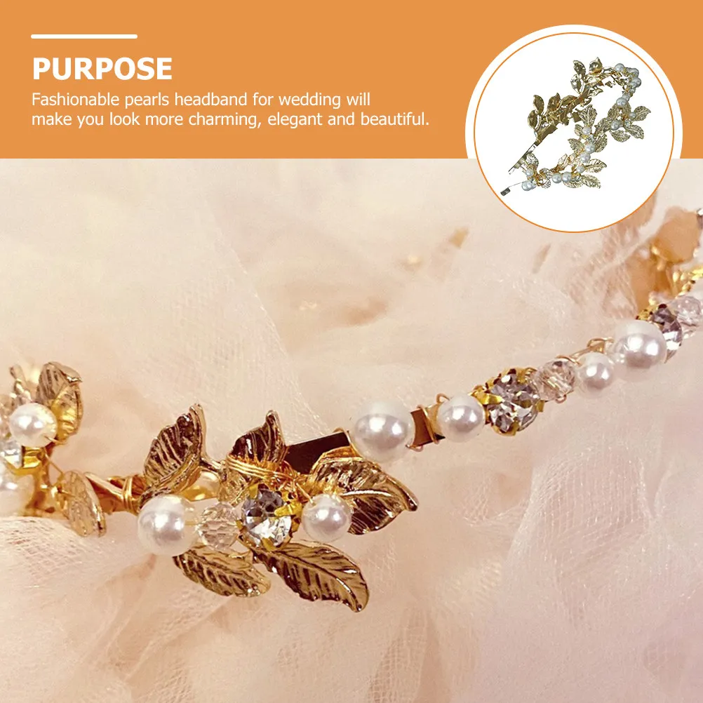 Pearls Headband Bride Wedding Accessory Metal Leaf Bridal Headpieces Easy to Put on Off Bridal Headband Pearls Hairband
Pearls Headband Bride Wedding Accessory Metal Leaf Bridal Headpieces Easy to Put on Off Bridal Headband Pearls Hairband