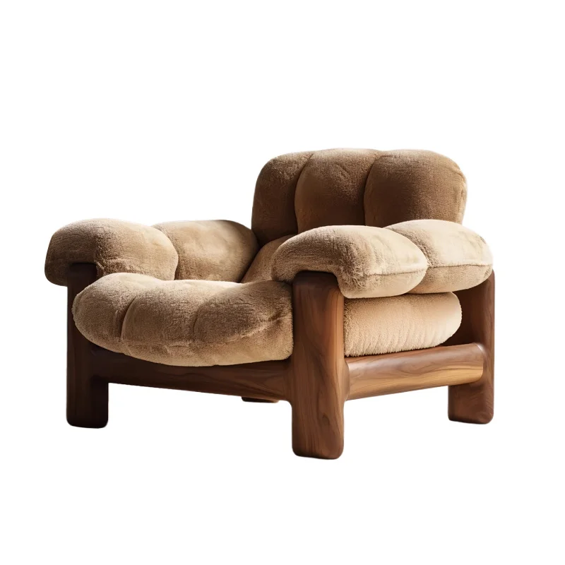 Black walnut medieval solid wood single sofa chair for dining and living room
Black walnut medieval solid wood single sofa chair for dining and living room