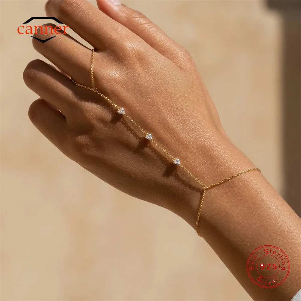 CANNER 925 Sterling Silver Love Zircon Butterfly Finger Chain Bracelet Ring For Women INS Minimalism Finger Chain Ring Jewelry
CANNER 925 Sterling Silver Love Zircon Butterfly Finger Chain Bracelet Ring For Women INS Minimalism Finger Chain Ring Jewelry