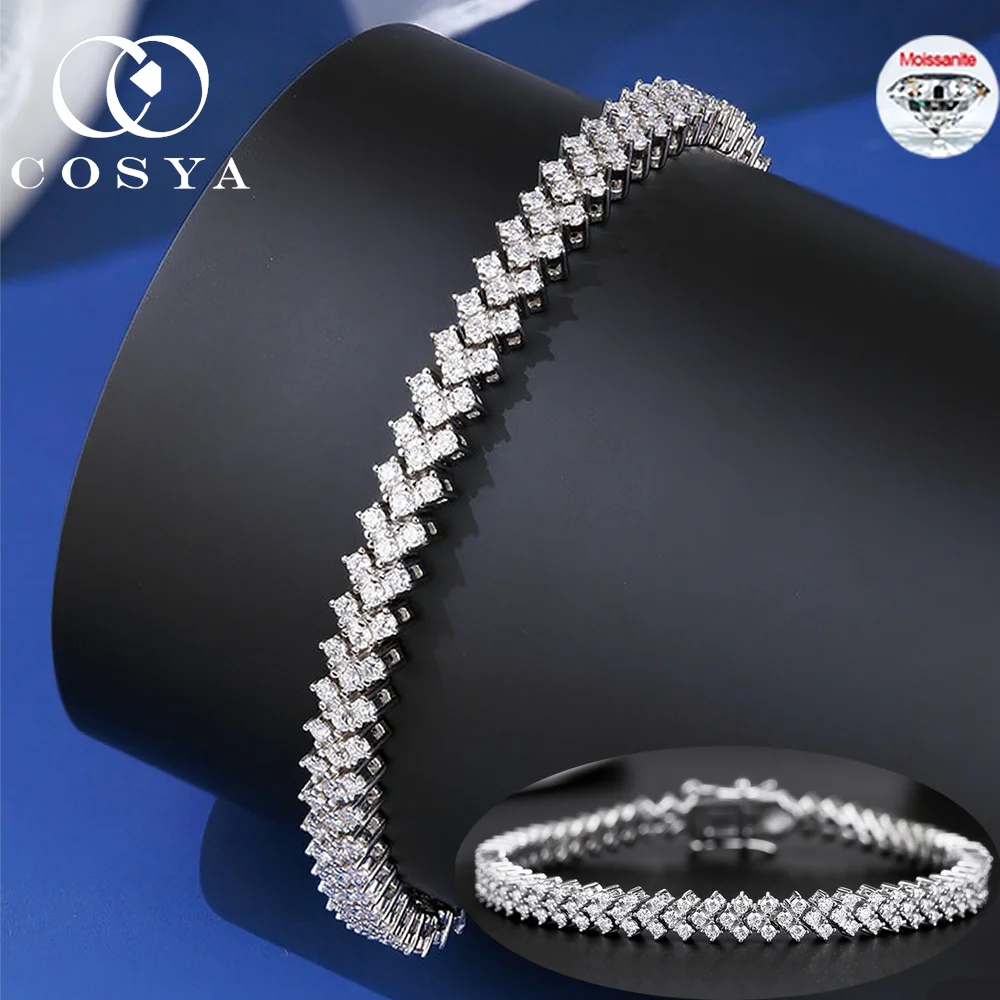COSYA GRA Сертификат Полный муассанитовый теннисный браслет S925 Серебро D VVS1 Прошел испытательный браслет с бриллиантами для женщин и мужчин, ювелирные изделия
COSYA GRA Сертификат Полный муассанитовый теннисный браслет S925 Серебро D VVS1 Прошел испытательный браслет с бриллиантами для женщин и мужчин, ювелирные изделия
