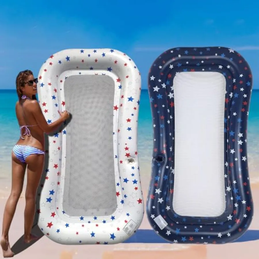 Pool float lounge for adults: extra-large inflatable raft with cooling mesh, blue color, ultra-comfort design and built-in cup
Pool float lounge for adults: extra-large inflatable raft with cooling mesh, blue color, ultra-comfort design and built-in cup