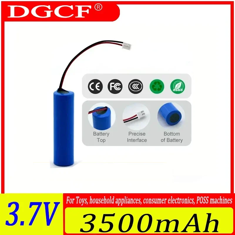 New 1S1P 3.7V 18650 3500mAh rechargeable lithium battery with PH2.0-2P PCB for fishing LEDLight Bluetooth speaker
New 1S1P 3.7V 18650 3500mAh rechargeable lithium battery with PH2.0-2P PCB for fishing LEDLight Bluetooth speaker
