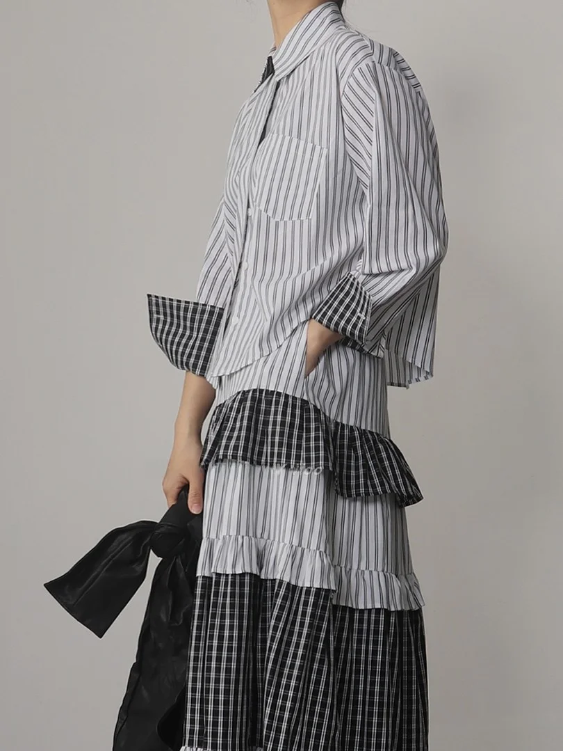 Whooos Japanese Sle Retro Plaid Long Sve Loose Top Lazy Sle ort Length Versatile Spring Summer irt
Whooos Japanese Sle Retro Plaid Long Sve Loose Top Lazy Sle ort Length Versatile Spring Summer irt