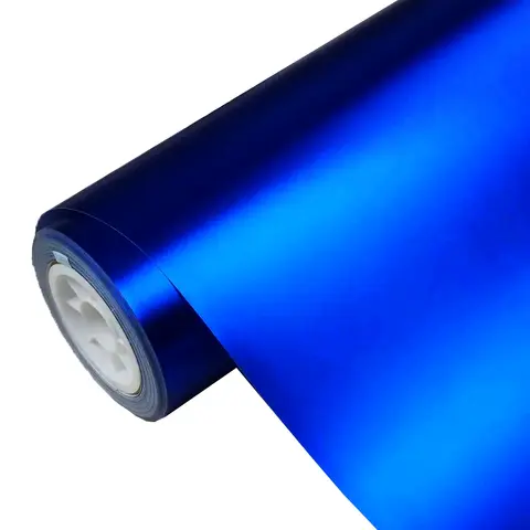 Premium Matte Satin Metallic Blue Vinyl Wrap Film Car Sticker Decal With Air Release Self Adhesive