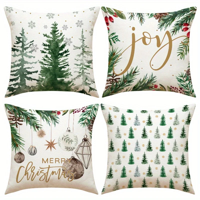 Home Decor Christmas Joy: Pine Trees & Festive Prints Pattern Cushion Cover Suitable For Sofa Bedroom Car Pillow Cover
Home Decor Christmas Joy: Pine Trees & Festive Prints Pattern Cushion Cover Suitable For Sofa Bedroom Car Pillow Cover