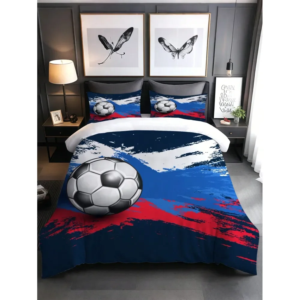 Football Bedding Set, Football Themed Bedding Set For Boys And Girls, Suitable For Teenager Bedroom Decor 1 Duvet Cover 2 Pillo
Football Bedding Set, Football Themed Bedding Set For Boys And Girls, Suitable For Teenager Bedroom Decor 1 Duvet Cover 2 Pillo