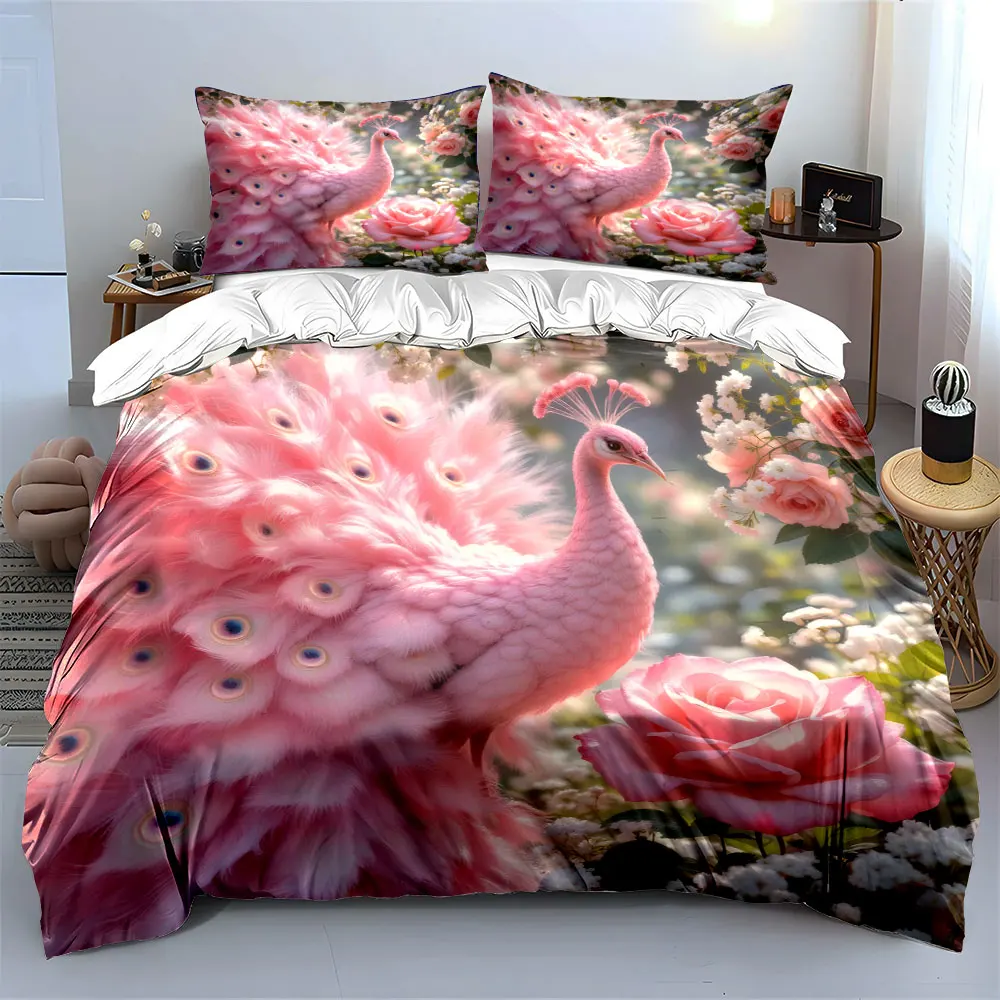 "Peacock Rose Decoration Set" Soft Comfortable Duvet Cover Bedding Set Included 1*Duvet Cover & 2*Pillowcases, gift
"Peacock Rose Decoration Set" Soft Comfortable Duvet Cover Bedding Set Included 1*Duvet Cover & 2*Pillowcases, gift