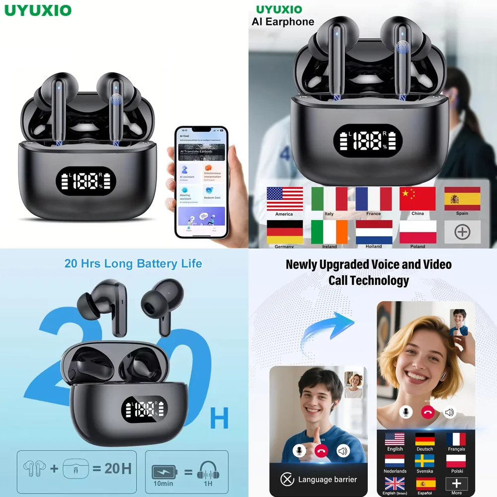 Wireless Earphones Clear Calls BT 5.4 TWS Earphone with 144 AI Languages Real Time Clear Calls Earbuds with LED Display New
Wireless Earphones Clear Calls BT 5.4 TWS Earphone with 144 AI Languages Real Time Clear Calls Earbuds with LED Display New