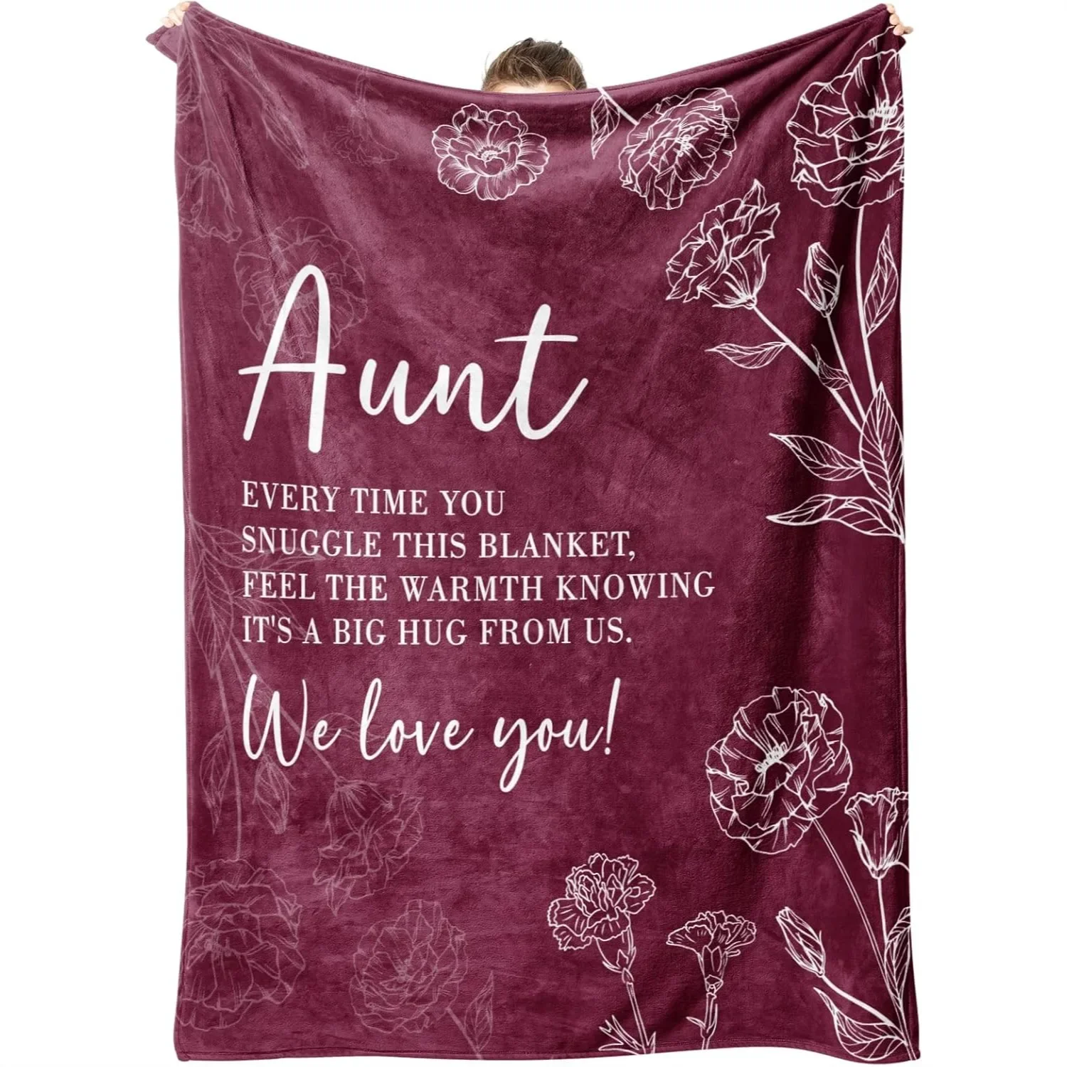Aunt Throw Blanket 50x60 Inches, Gifts for Aunt from Niece Nephew, Birthday Christmas Mothers Day, Burgundy
Aunt Throw Blanket 50x60 Inches, Gifts for Aunt from Niece Nephew, Birthday Christmas Mothers Day, Burgundy