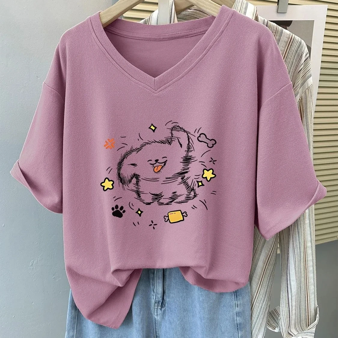 Plus Size 6XL 150kg Summer Tee Shirt Cotton Black White T Shirt Women Causal V Neck Large Size T-shirt Felmale Big Tops
Plus Size 6XL 150kg Summer Tee Shirt Cotton Black White T Shirt Women Causal V Neck Large Size T-shirt Felmale Big Tops