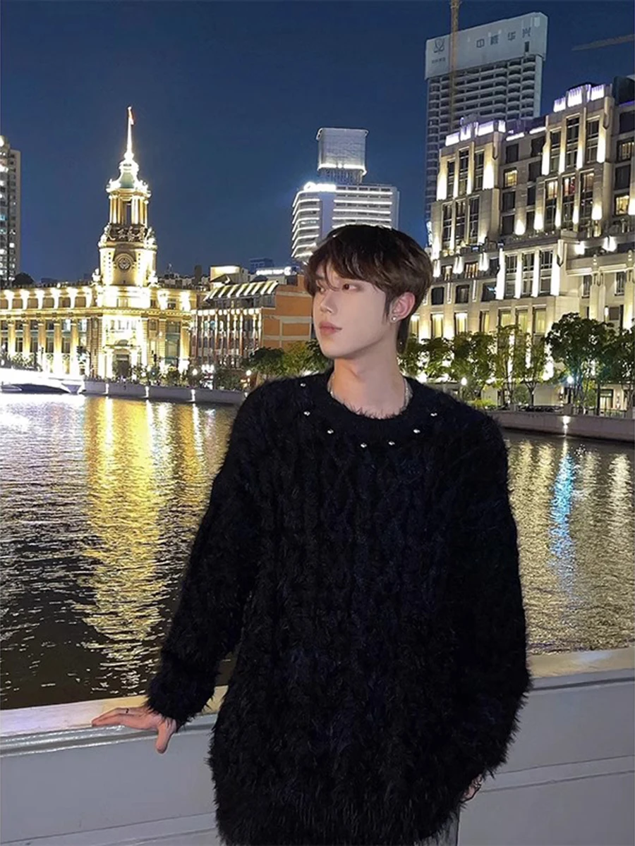 Bla round Ne Knitwear Men's Autumn Winter Sle Lazy Japanese Metal Design Sensation Soft Snugly Teenage Knitted irt Top
Bla round Ne Knitwear Men's Autumn Winter Sle Lazy Japanese Metal Design Sensation Soft Snugly Teenage Knitted irt Top