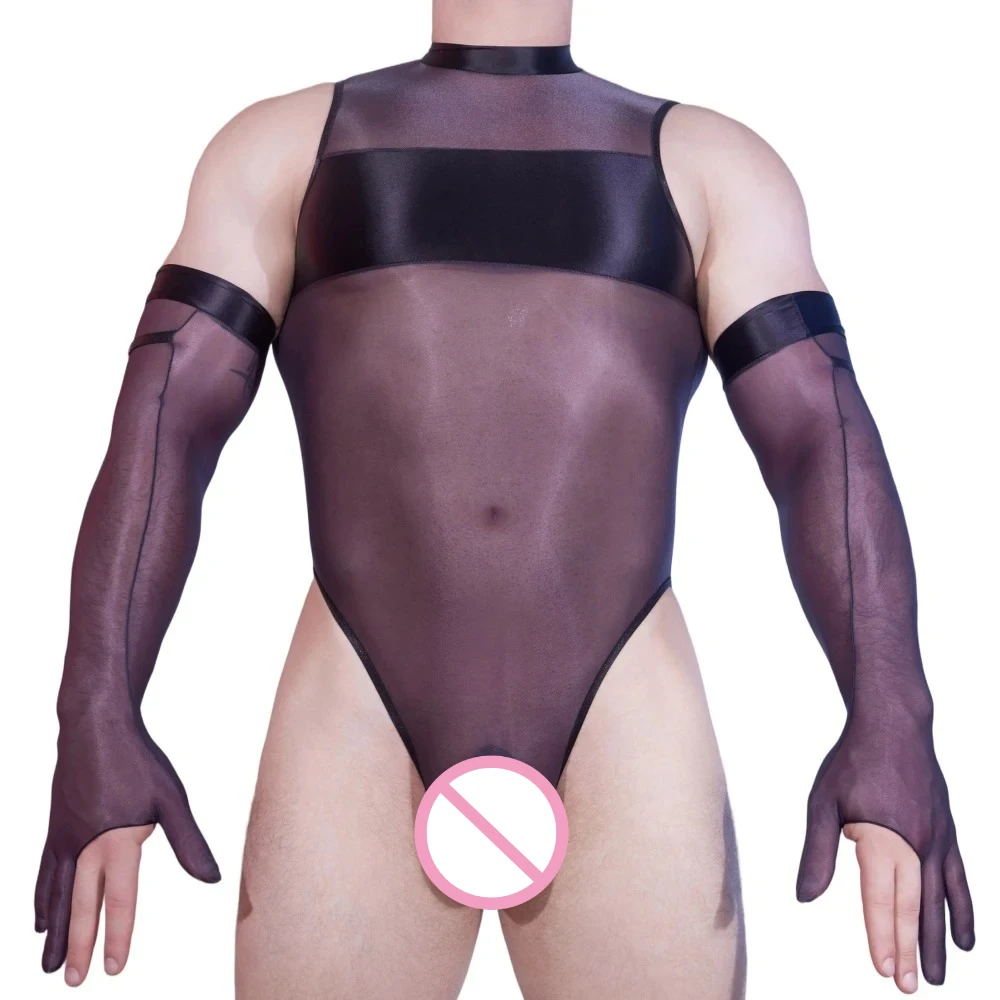 Men Glossy One-Piece Underwear Stretchy See-through Breathable Jumpsuit Erotic Bodysuit with Long Gloves Club Party Undershirts
Men Glossy One-Piece Underwear Stretchy See-through Breathable Jumpsuit Erotic Bodysuit with Long Gloves Club Party Undershirts