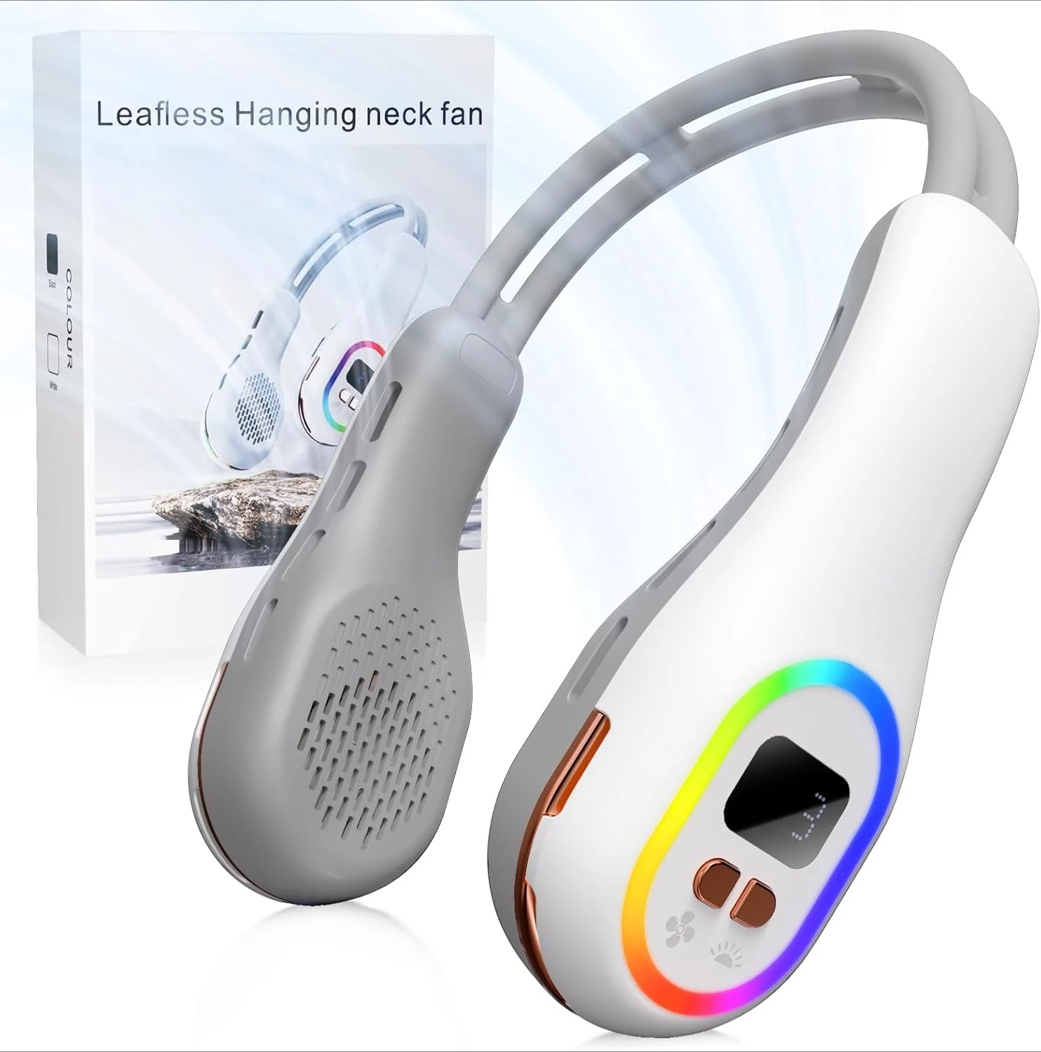 Портативный шейный вентилятор 360° ° Регулировка направления ветра Безлопастной шейный вентилятор Носимый персональный гибкий охлаждающий вентилятор 
Портативный шейный вентилятор 360° ° Регулировка направления ветра Безлопастной шейный вентилятор Носимый персональный гибкий охлаждающий вентилятор