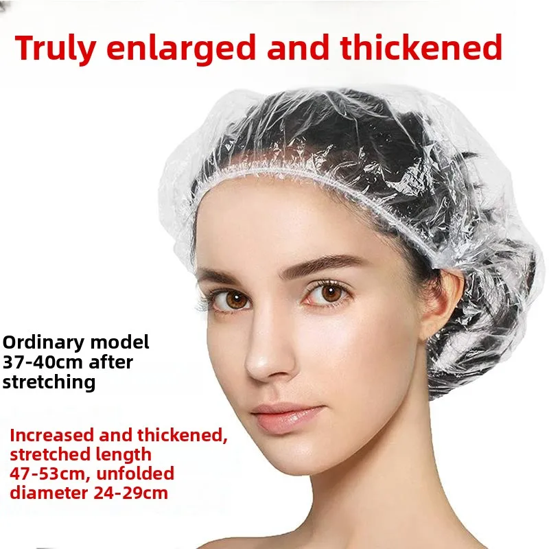 Disposable Thiened Plastic Bath Cap for Men And Women Home Use Waterproof Hair Drng Cap Long Hair Film Suitable for ower
Disposable Thiened Plastic Bath Cap for Men And Women Home Use Waterproof Hair Drng Cap Long Hair Film Suitable for ower