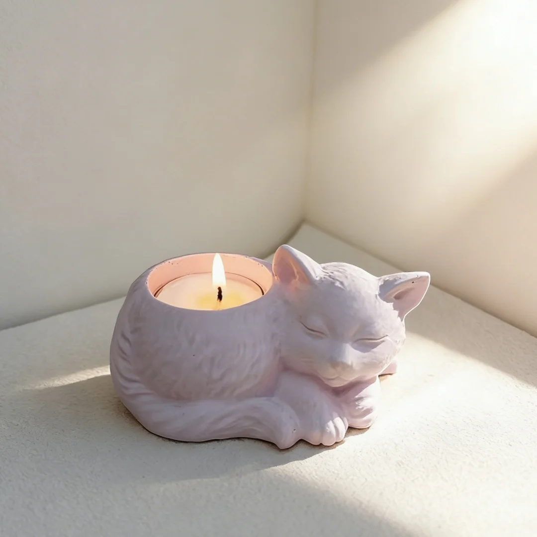 Big Sleeping Cat Candle Holder Gypsum Silicone Mold Easy Demold For DIY Concrete Candle Container Home Decoration Ornament
Big Sleeping Cat Candle Holder Gypsum Silicone Mold Easy Demold For DIY Concrete Candle Container Home Decoration Ornament