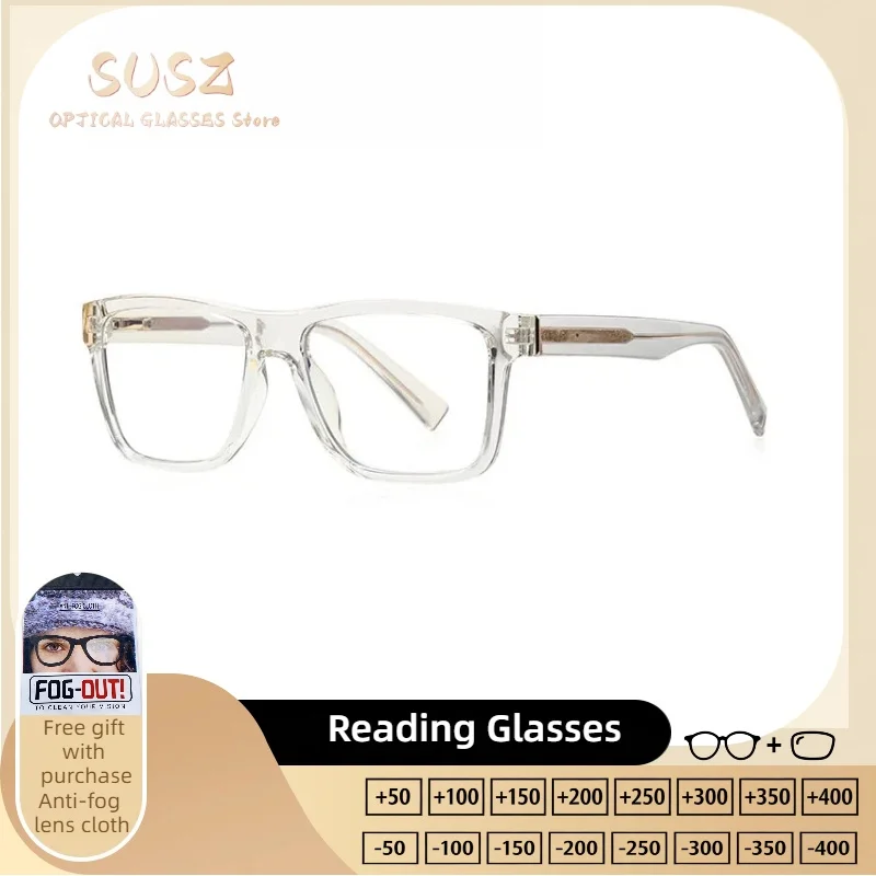 SUSZ Men's Rectangle FullRim Eyeglasses Lightweight Acetate Classic Business AntiBlueLight Anti-Reflective UV Protection Durable
SUSZ Men's Rectangle FullRim Eyeglasses Lightweight Acetate Classic Business AntiBlueLight Anti-Reflective UV Protection Durable
