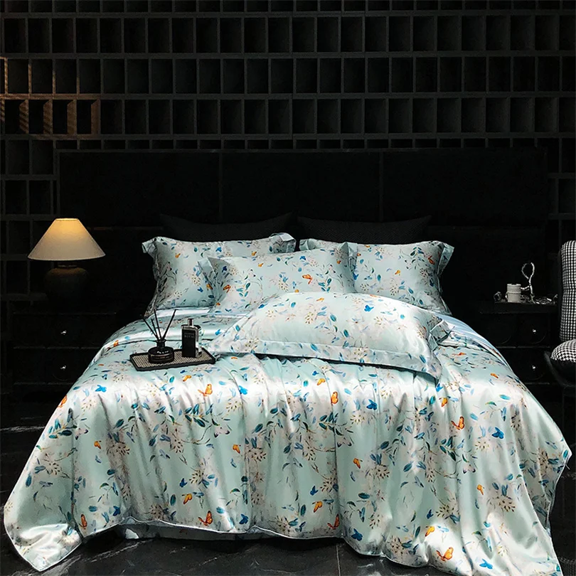 Floral Silk Bedding Set with Duvet Cover Bed Sheet Pillowcase Luxury Couple Single Double King Queen Soft Bedsheet Nordic Smooth
Floral Silk Bedding Set with Duvet Cover Bed Sheet Pillowcase Luxury Couple Single Double King Queen Soft Bedsheet Nordic Smooth