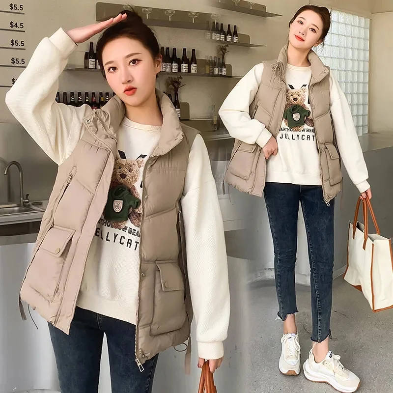 2023 New Winter Cotton Down Vest Women Loose Waistcoat Jacket Cotton Padded Jacket Sleeveless Female Puffer Parkas Waistcoat
2023 New Winter Cotton Down Vest Women Loose Waistcoat Jacket Cotton Padded Jacket Sleeveless Female Puffer Parkas Waistcoat