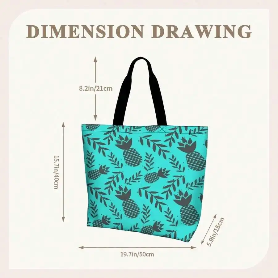 Turquoise Pineapple Print Tote Bag Casual Summer Beach Travel Shopping Bag For Adults
Turquoise Pineapple Print Tote Bag Casual Summer Beach Travel Shopping Bag For Adults