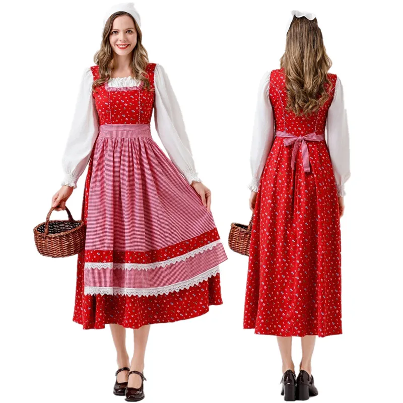 Red Floral Country Shepherdess Beer Costume Set Stage Performance Farm Maid Outfit New Arrival Women's Ethnic Stage Costume
Red Floral Country Shepherdess Beer Costume Set Stage Performance Farm Maid Outfit New Arrival Women's Ethnic Stage Costume